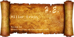 Hiller Ervin névjegykártya
